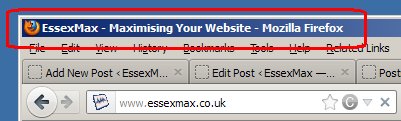 Title Tag in a web browser Title Bar